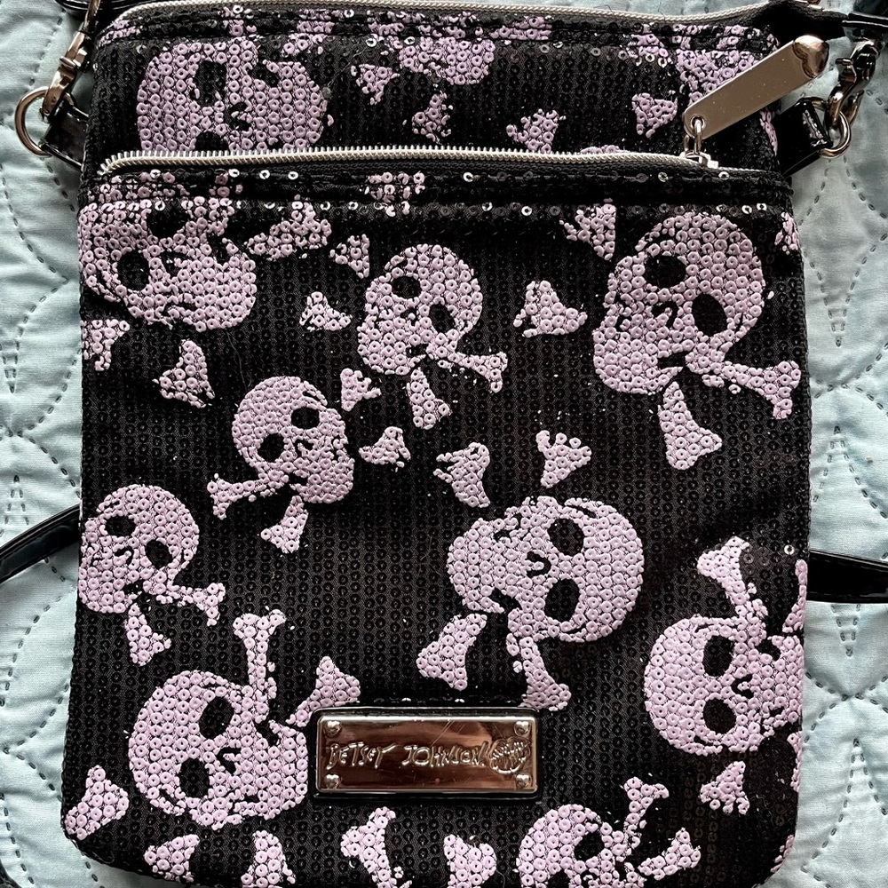 Betsy Johnson crossbody Skully bag.